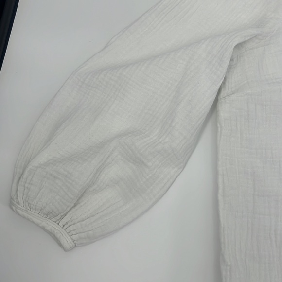 Universal Thread Goods Co. White Gauze Peasant Blouse Women's Sz. X-Small - Picture 3 of 8